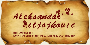 Aleksandar Miljojković vizit kartica